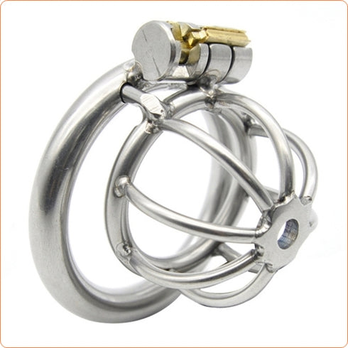 Deluxe Stainless Steel Locking Chastity Cage
